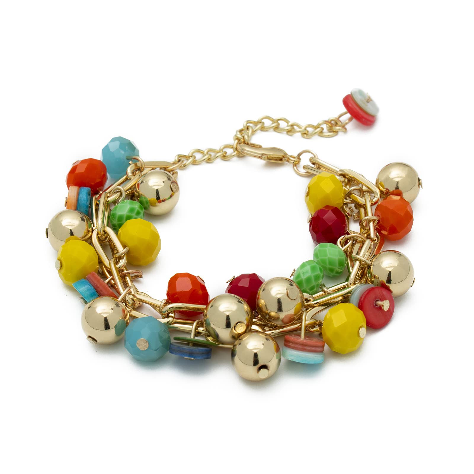 14K Gold Plated Beaded Bracelets for Women & Teen Girls - Adjustable Paperclip Chain Bracelet Set, Colorful Handmade Summer Jewelry - Perfect for Beach Parties, Vacations & Everyday Wear