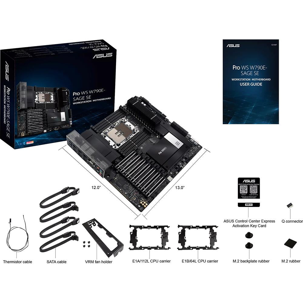 ASUS PRO WS W790E-SAGE SE Workstation Motherboard - Intel W790 Chipset, LGA 4677 Socket, DDR5 Support - Ideal for 3D Rendering, Video Editing & AI Workloads
