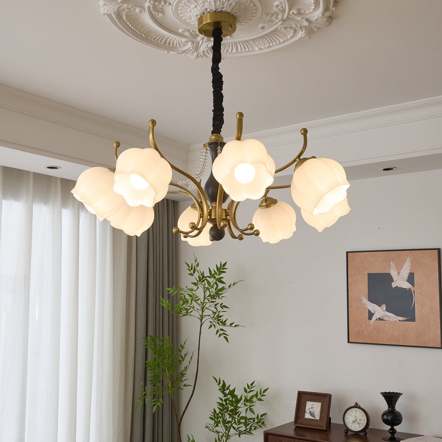 Antonia Crystal Chandelier - Elegant Modern Ceiling Light Fixture for Dining Room, Living Room, Bedroom | Perfect for Home Decor, Wedding, and Luxury Interior Design