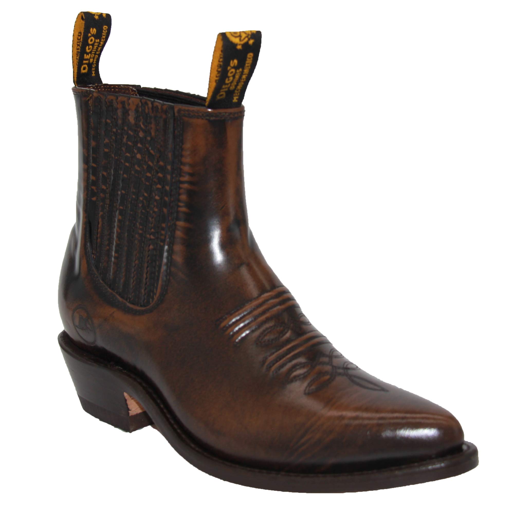 Authentic Men's Western Cowboy Boots - Genuine Leather Short Ankle Boots for Rodeo, Country Dance & Outdoor Riding | Western Shops Charro Botin