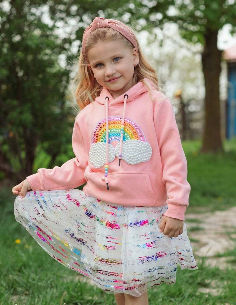 Stylish Rainbow Hoodie for Women & Men - Trendy Unisex Pullover with Jewel Tones | Perfect for Casual Wear, Street Fashion & Outdoor Activities