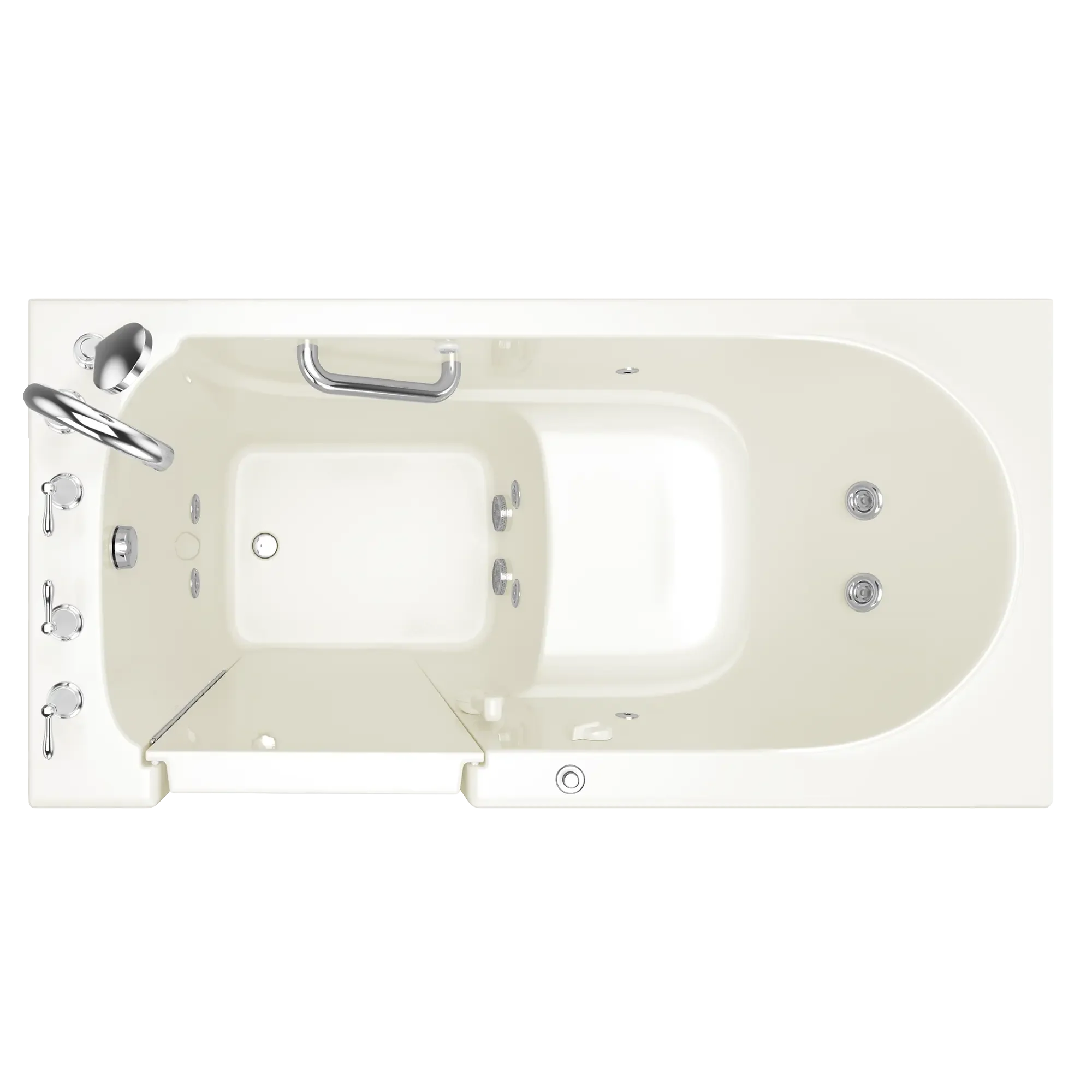 60x30 Inch Gelcoat Walk-In Bathtub with Whirlpool Massage System - Left Hand Drain & Door - Non-Slip Safety Tub for Elderly & Mobility Impaired - Perfect for Spa Relaxation & Hydrotherapy at Home