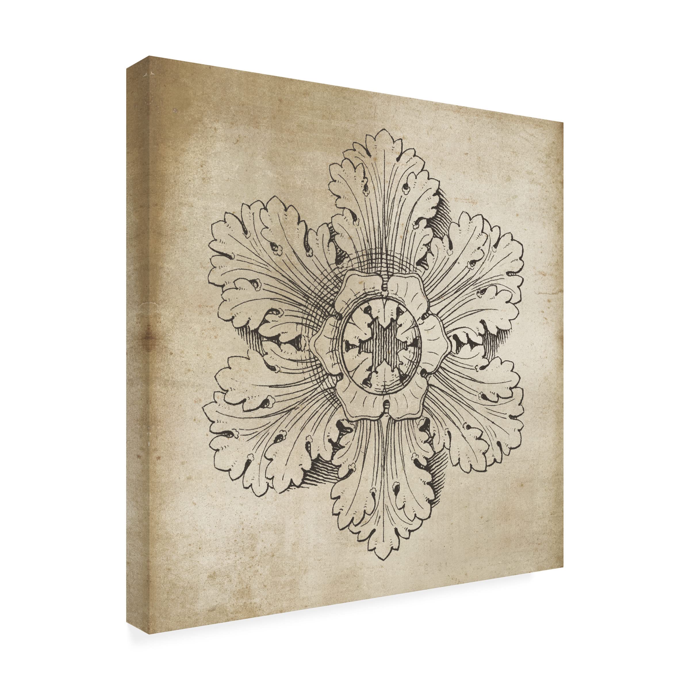 Trademark Fine Art 'Rosette V Neutral' Canvas Wall Art Print by Wild Apple Portfolio - Modern Home Decor for Living Room, Bedroom & Office