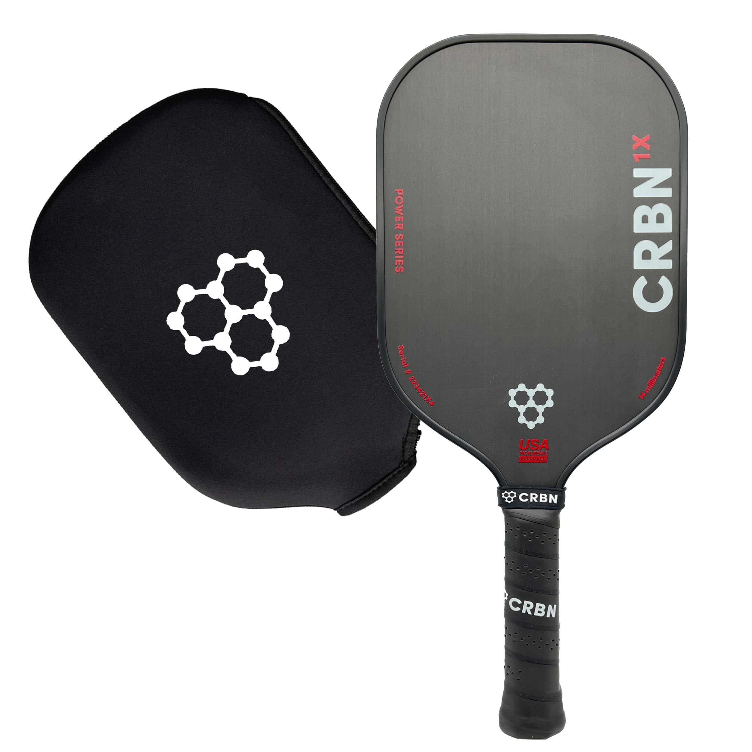 CRBN Power Series Pickleball Paddle - Premium Carbon Fiber Paddle with Foam Injected Edges for Maximum Sweet Spot | Lightweight & Durable for Competitive Play & Recreational Games
