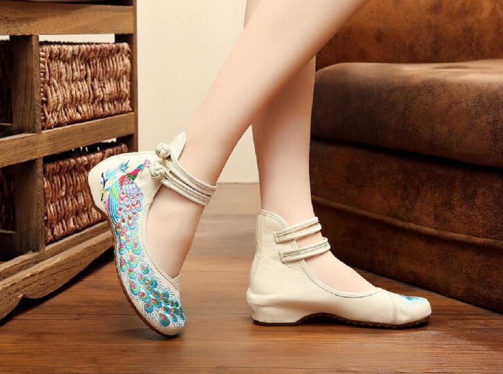 Vintage Chinese Qipao Shoes for Women - Elegant Canvas Embroidery for Prom & Parties