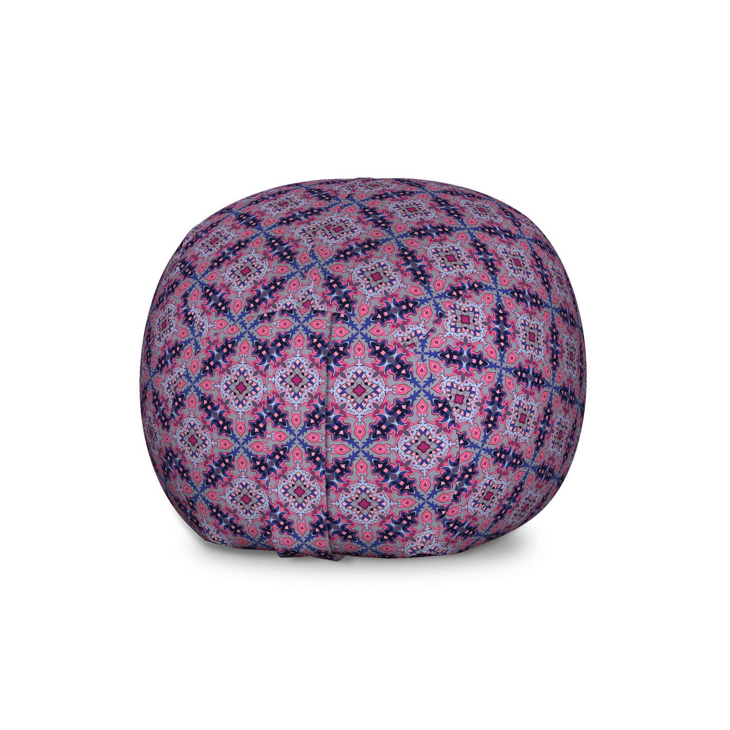 Ambesonne Vintage-Inspired Retro Storage Toy Bag Chair - Abstract Victorian Pattern with Ornamental Dots & Rhombuses - Large Washable Stuffed Animal Organizer - Multicolor for Kids' Room, Nursery, or Playroom Decor