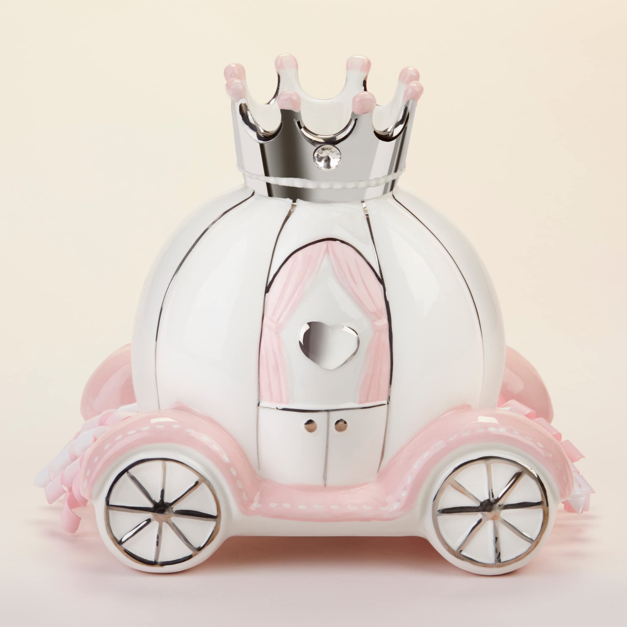 Baby Aspen Little Princess Ceramic Carriage Piggy Bank - Perfect Gift for Girls' Birthday, Christmas & Savings