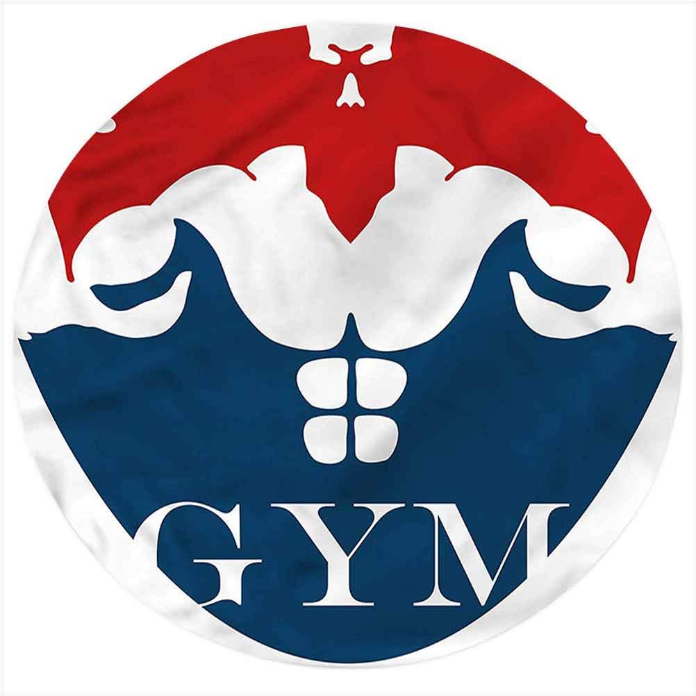 LCGGDB Fitness Flannel Throw Blanket - Strong Man with Biceps Design, Soft Round Blanket for Adults & Kids (39 Inches) - Perfect for Gym Enthusiasts, Cozy Home Decor, and Gift Giving