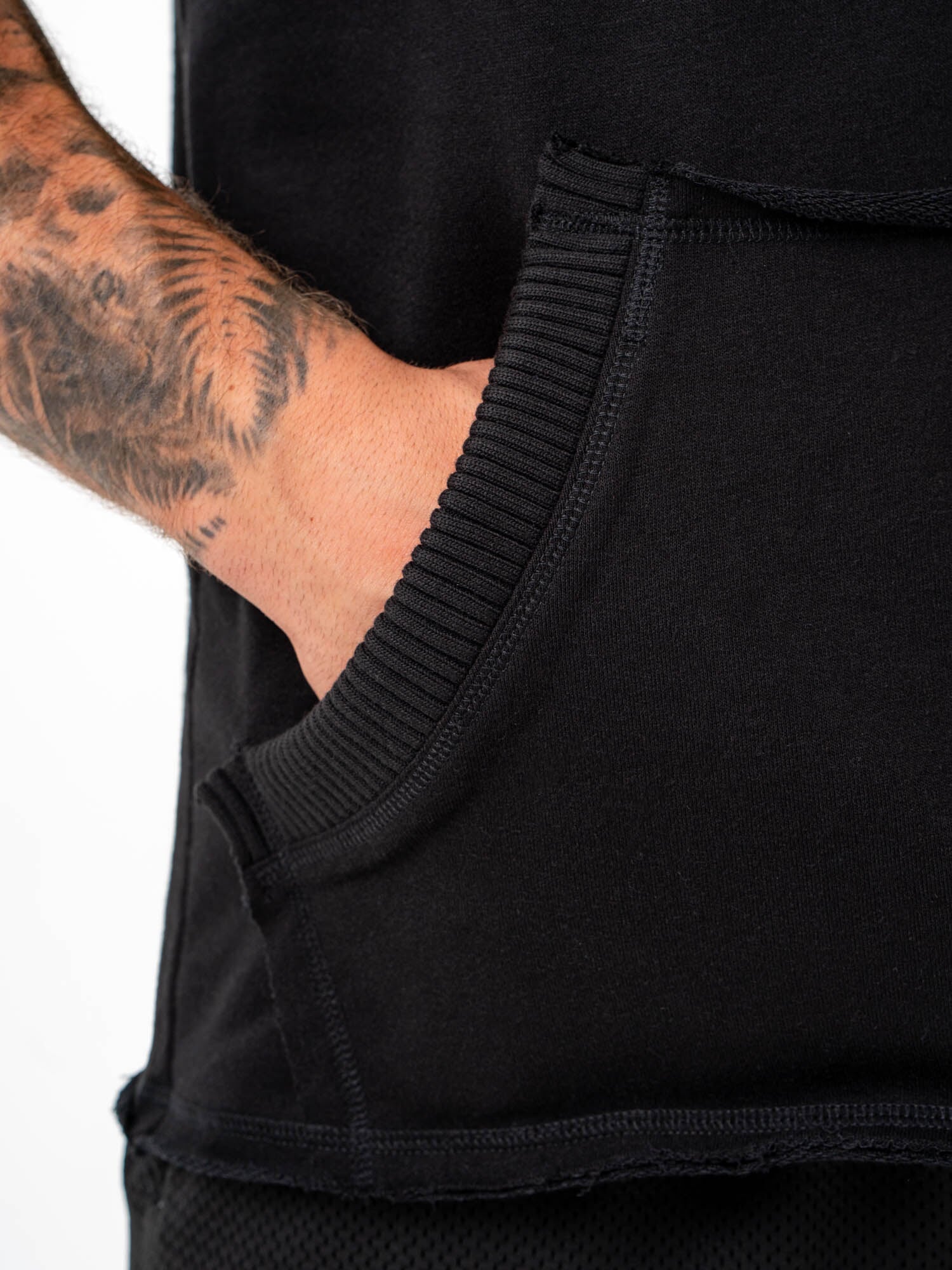 Stylish Black Collegiate Sleeveless Hoodie for Women & Men - Perfect for Gym, Workouts & Casual Wear