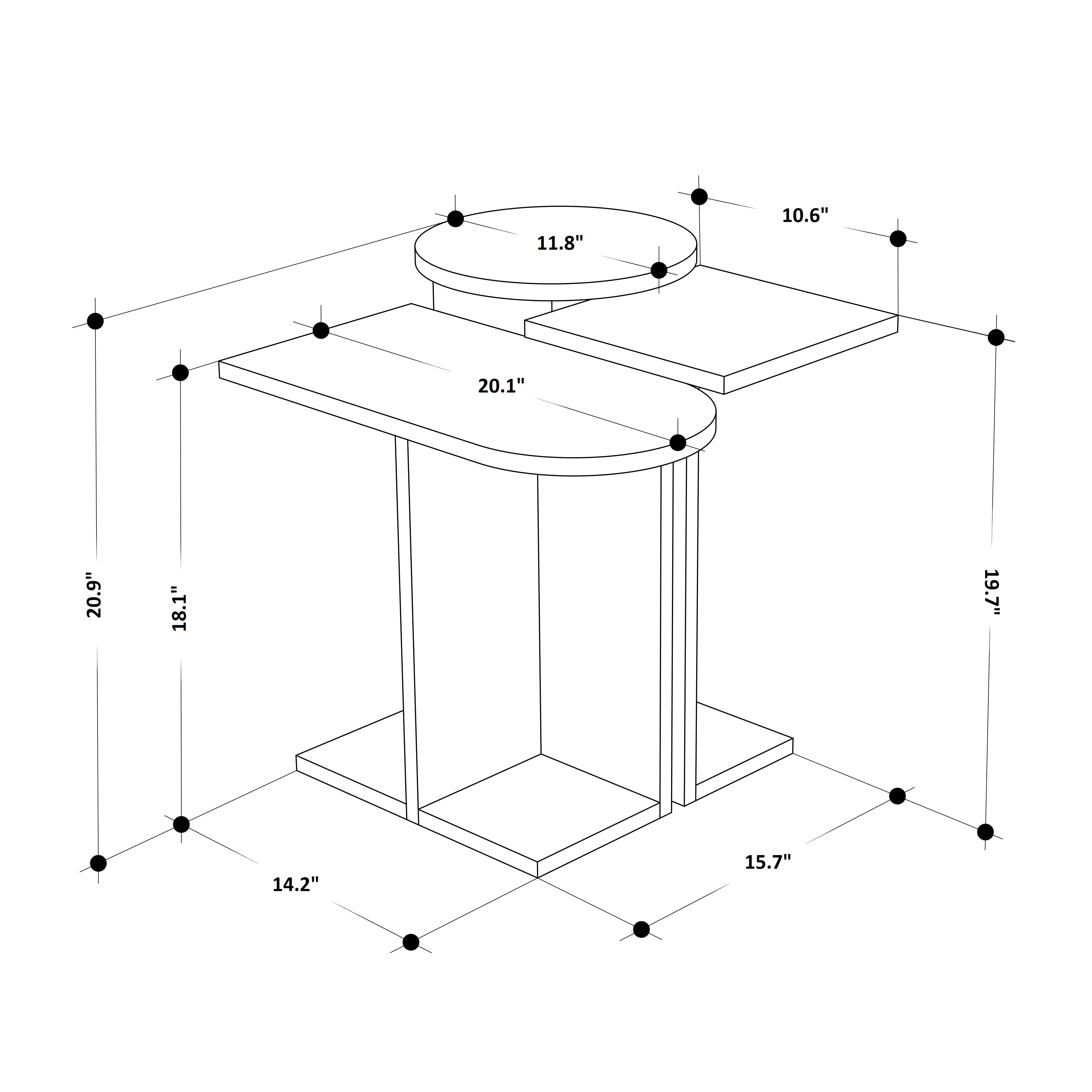 Modern Wooden Side Table Set - Nightstand, End Table, or Living Room Accent Piece - Perfect for Bedroom, Living Room & Office Decor