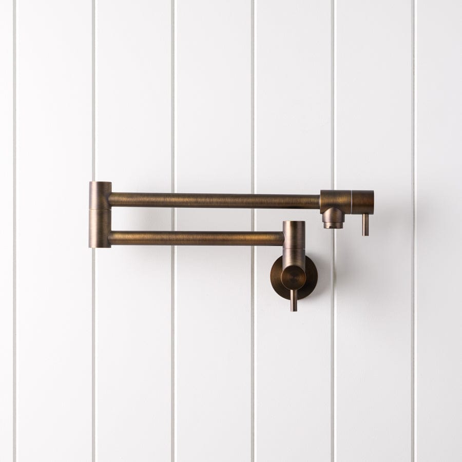 Antique Brass Pot Filler Faucet - Wall Mounted Kitchen Sink Faucet for Cooking, Filling Pots & Watering Plants | Perfect for Home Chefs & Gardeners
