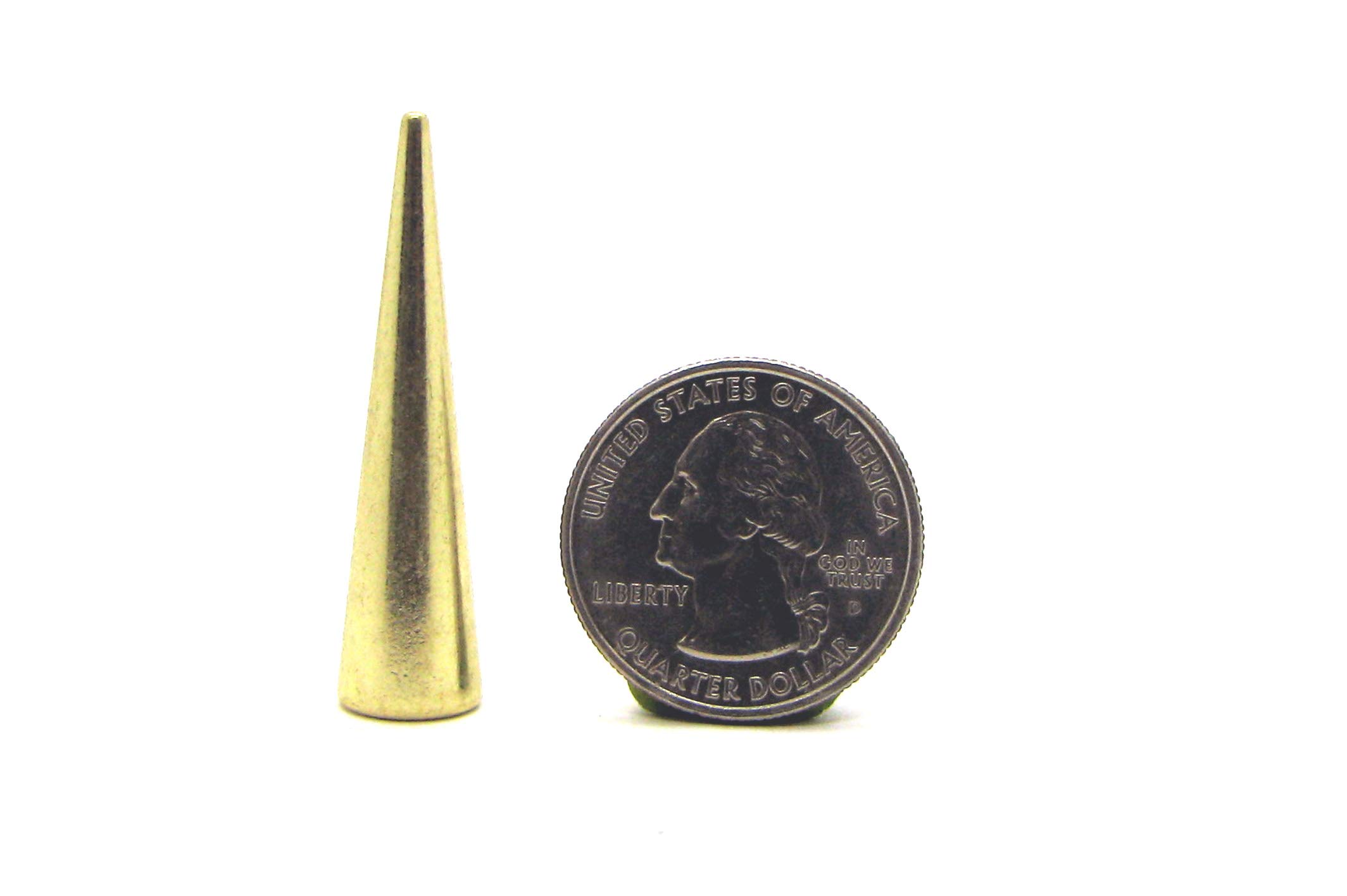 Golden Screw Back Cone Spikes - 1 9/16