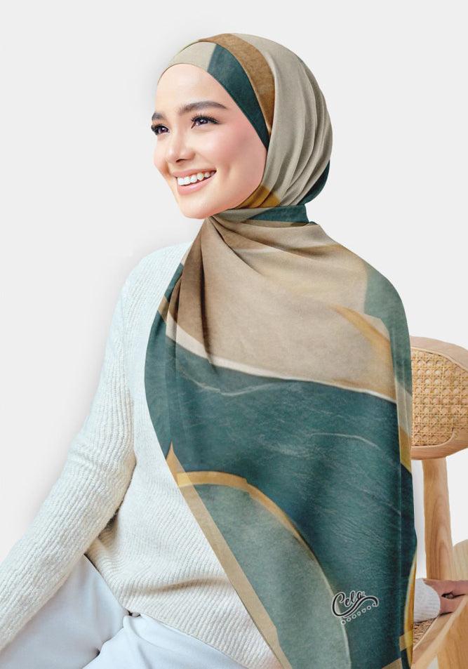 Stylish Dela Printed Chiffon Hijab - Lightweight Muslim Scarf for Women - Perfect for Daily Wear, Prayer & Special Occasions