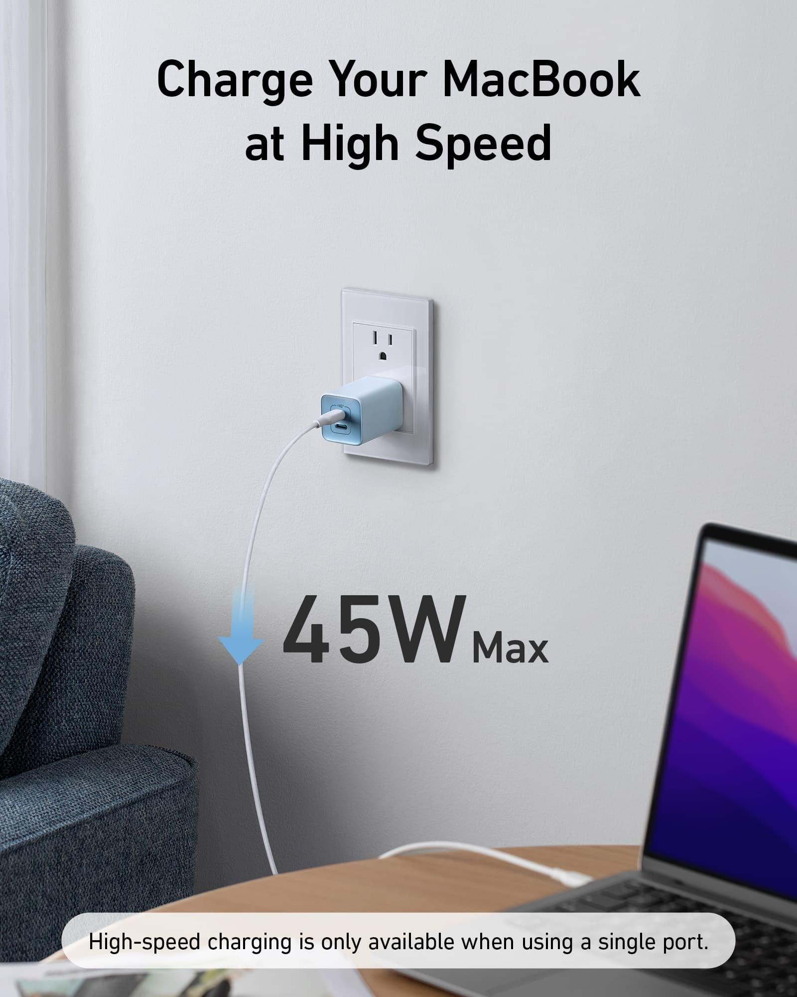 Anker Nano 47W USB C GaN Charger - Fast Compact Foldable 2-Port Wall Charger for iPhone 16/15/14/13, Samsung Galaxy S23/S22, Google Pixel 8/7 - Perfect for Travel, Office & Home Use with MagSafe Compatibility