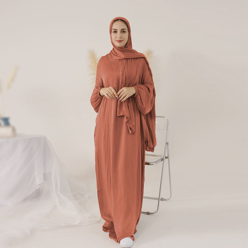 13 Color Options Solid Color Abaya Dress With Hijab Scarf - Modest Muslim Prayer Dress for Women - Perfect for Prayer, Mosque, Eid & Special Occasions