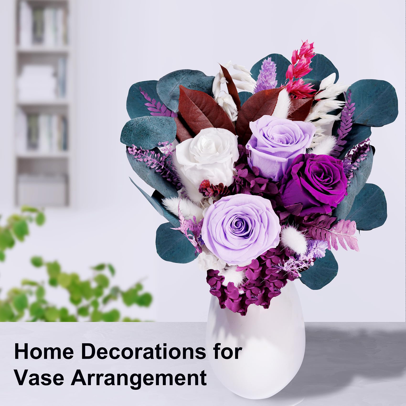 Preserved Purple Roses Bouquet - Luxury Birthday & Mother's Day Gift for Women, Wife & Mom - Long-Lasting Flower Delivery for Special Occasions | Perfect for Anniversaries, Valentine's Day & Home Decor