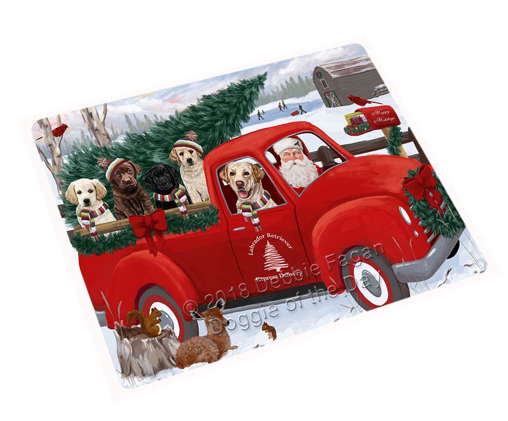 Christmas Santa Express Delivery Labrador Retrievers Dog Family Large Refrigerator Magnet - 11.5