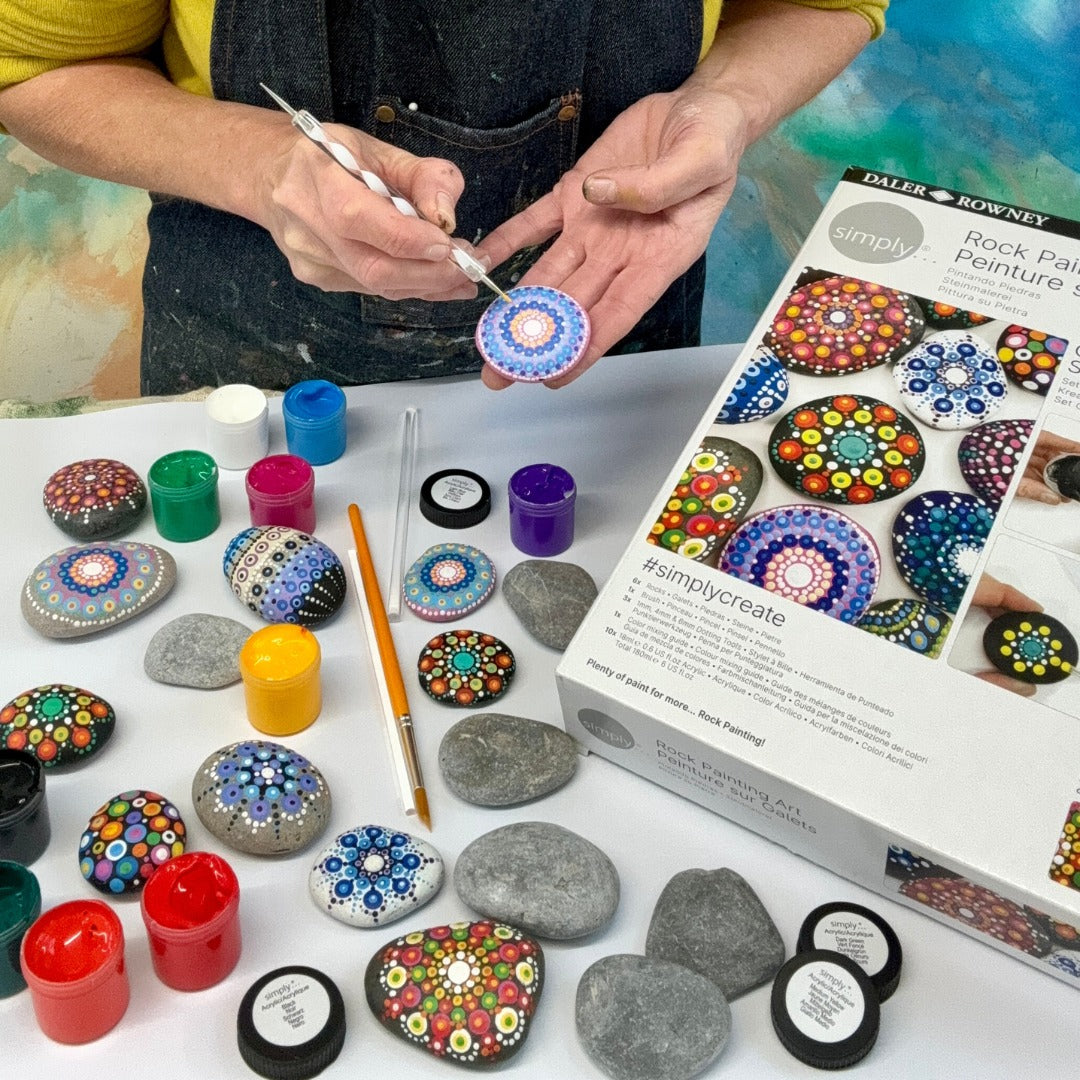 Daler Simply Rock Painting Creative Set - DIY Art Kit for Kids & Adults - Perfect for Home Decor, Gifts & Craft Projects
