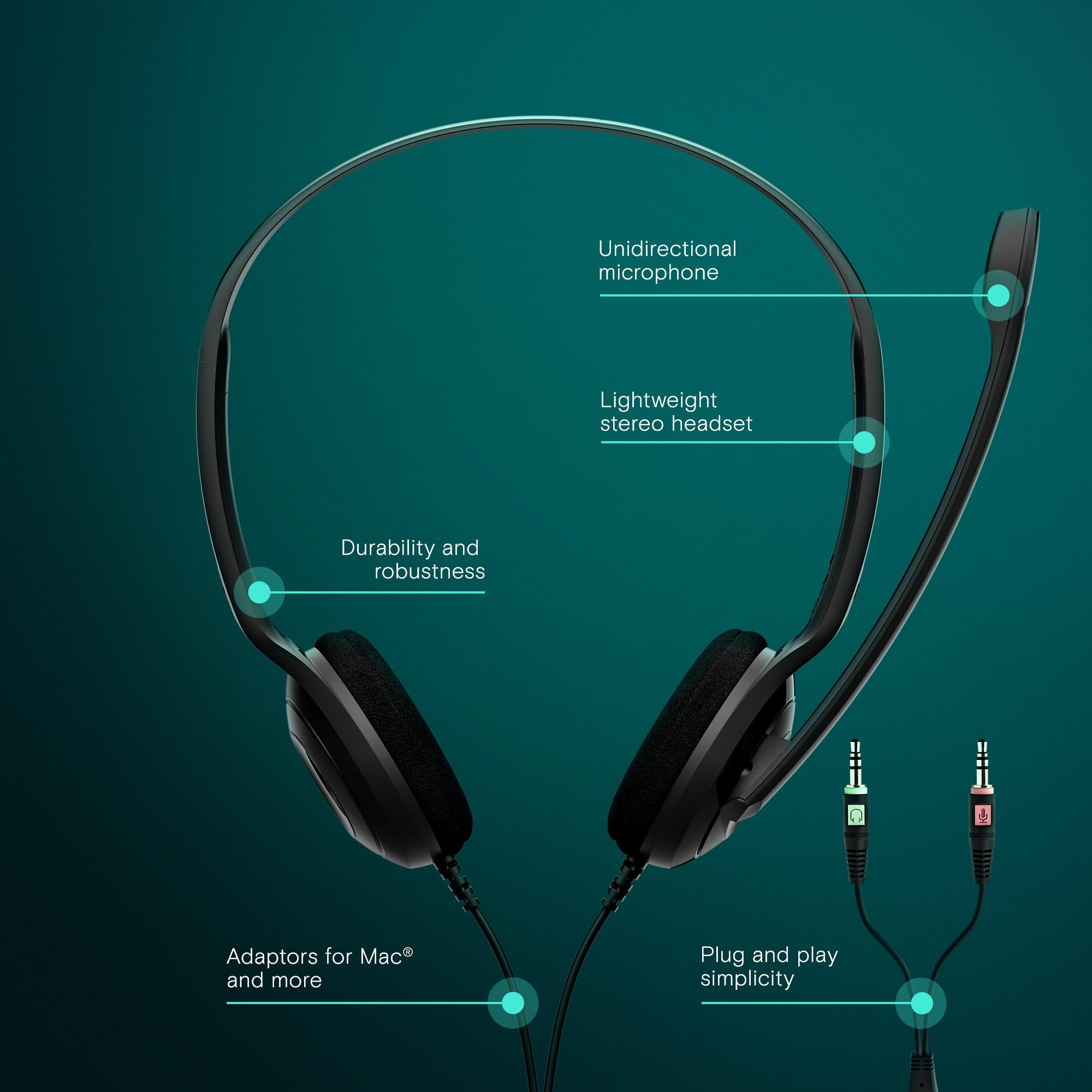 Sennheiser PC 3 Chat Wired Gaming Headset with Noise Cancelling Mic - Lightweight On-Ear Stereo Headphones for PC, Laptop, VoIP Calls - Perfect for Online Gaming, Zoom Meetings, Remote Work & E-Learning