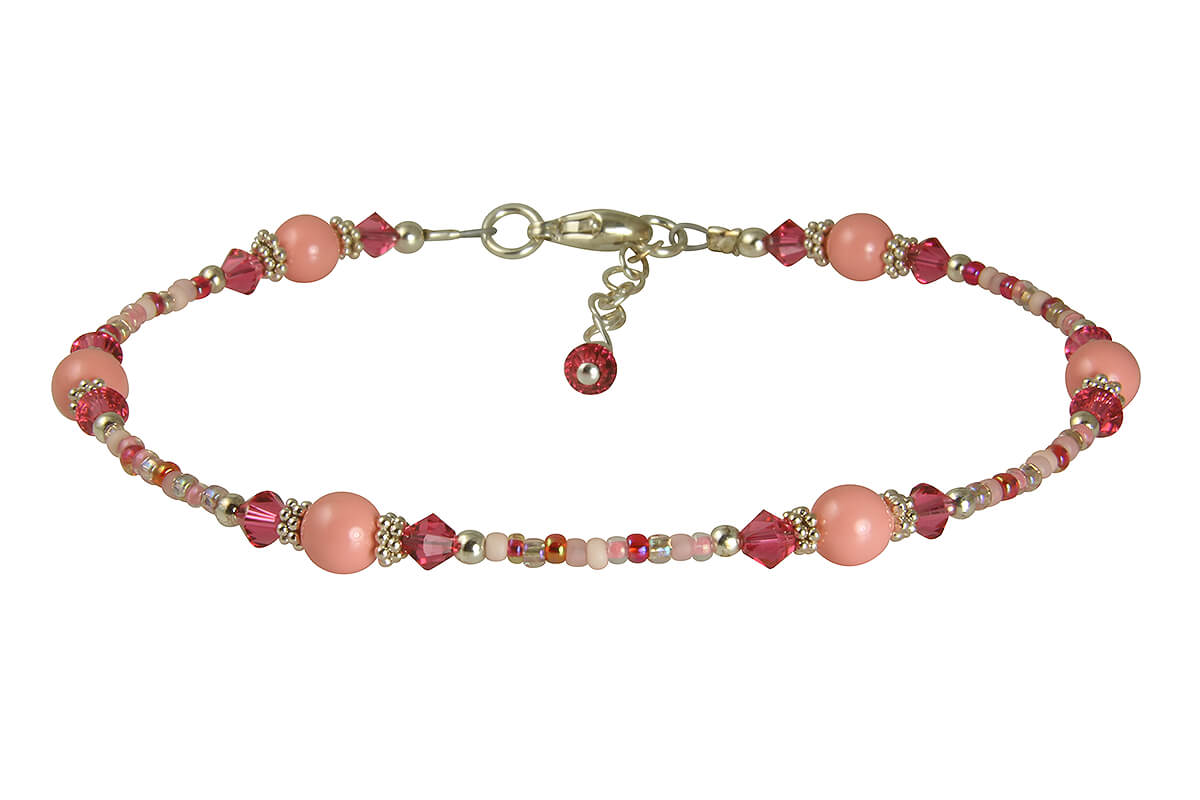 Stylish Cotton Candy Pink Beaded Anklet for Women - Trendy Summer Beach Jewelry Accessory | Perfect for Vacations, Weddings & Boho Fashion