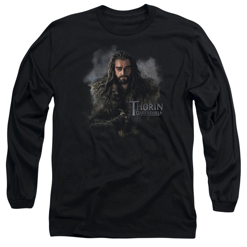 The Hobbit Movie Thorin Oakenshield Black Long Sleeve T-Shirt (2XL) - Middle-earth Fantasy Merchandise for Cosplay & Lord of the Rings Fans