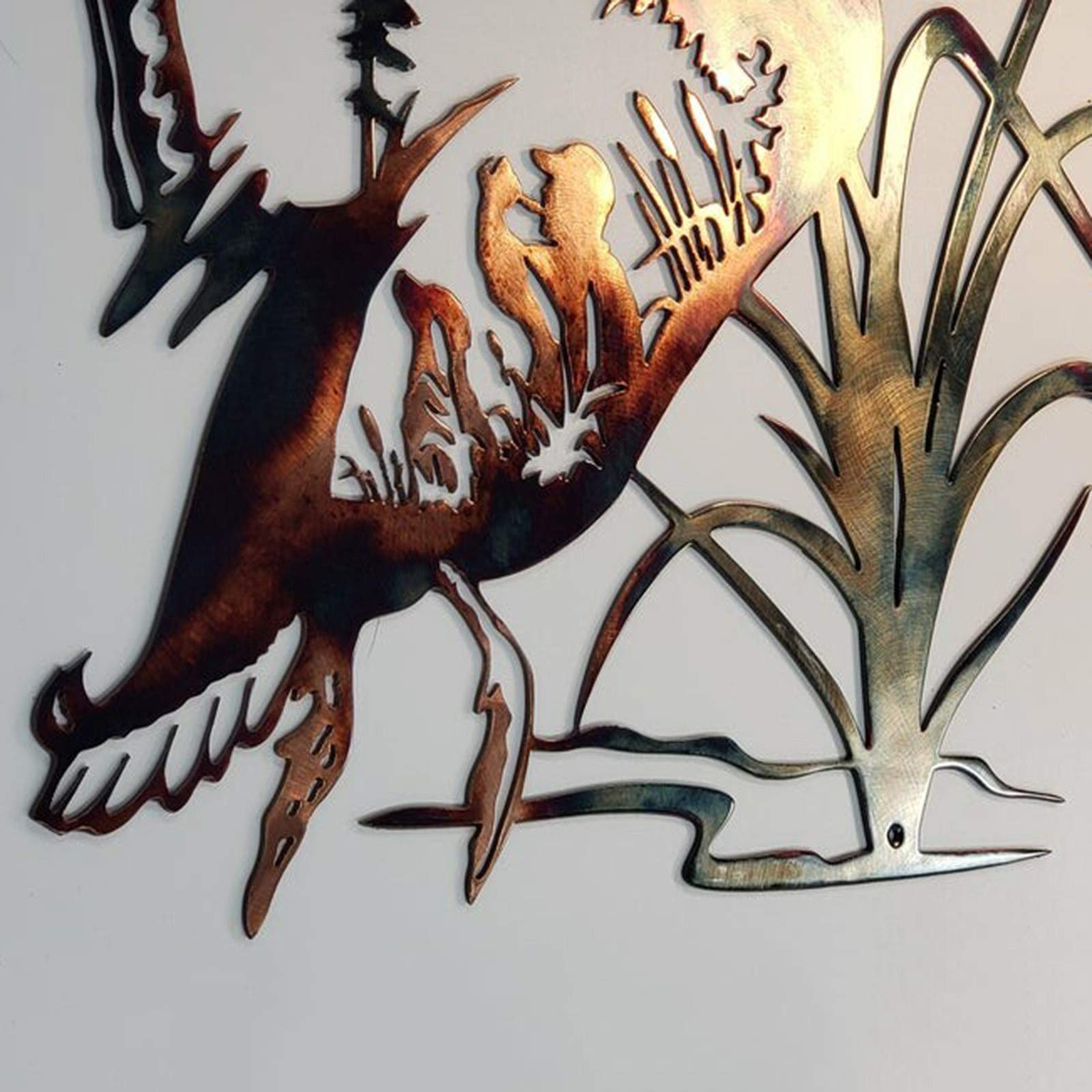 3D Metal Wall Art - Solo Mallard Hunting & Trout Fishing Scene Decor, Rustic Wall Decal Sticker for Spring Home & Cabin Decor (Duck Design) | Perfect for Living Room, Bedroom, Office & Hunting Lodge