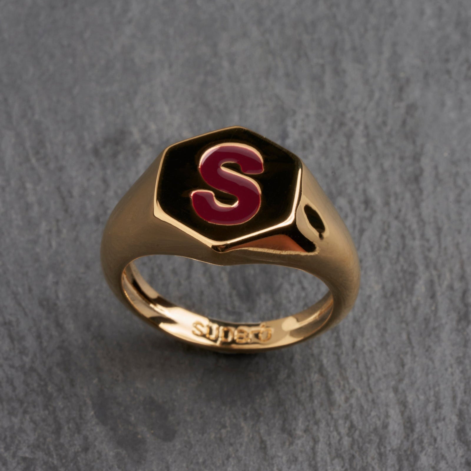 Hexagonal Garnet Gold Ring for Women - Elegant Vintage Jewelry Gift for Anniversary, Birthday & Special Occasions