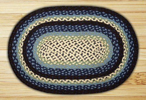 Earth Rugs 4x6 Feet Oval Area Rug - Soft Blueberry & Crème Bohemian Style Non-Slip Living Room Rug for Bedroom, Nursery & Home Decor