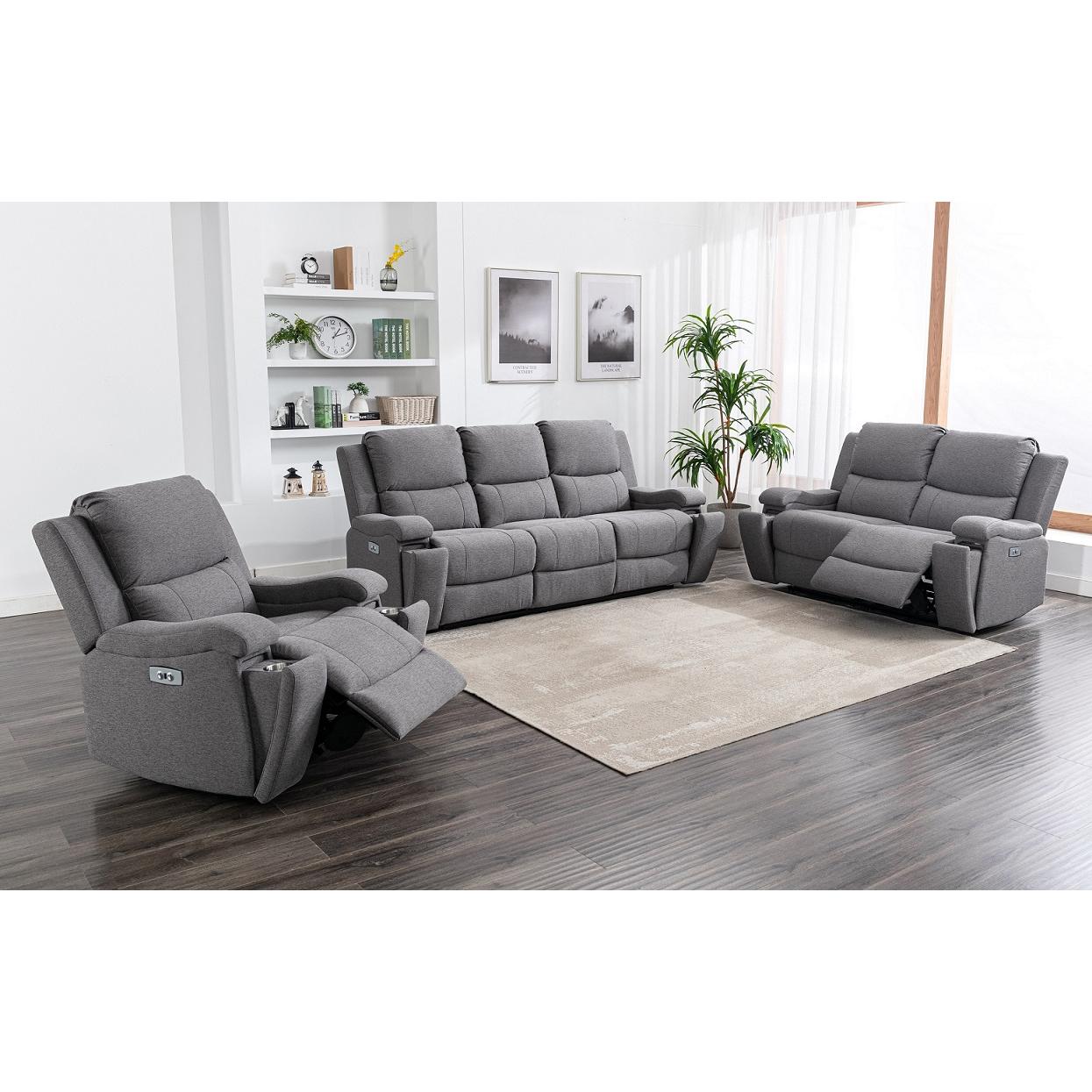 IFDC Power Recliner Fabric Sofa IF 8030 S - Comfortable Adjustable Reclining Chair for Living Room, Home Theater & Office Relaxation