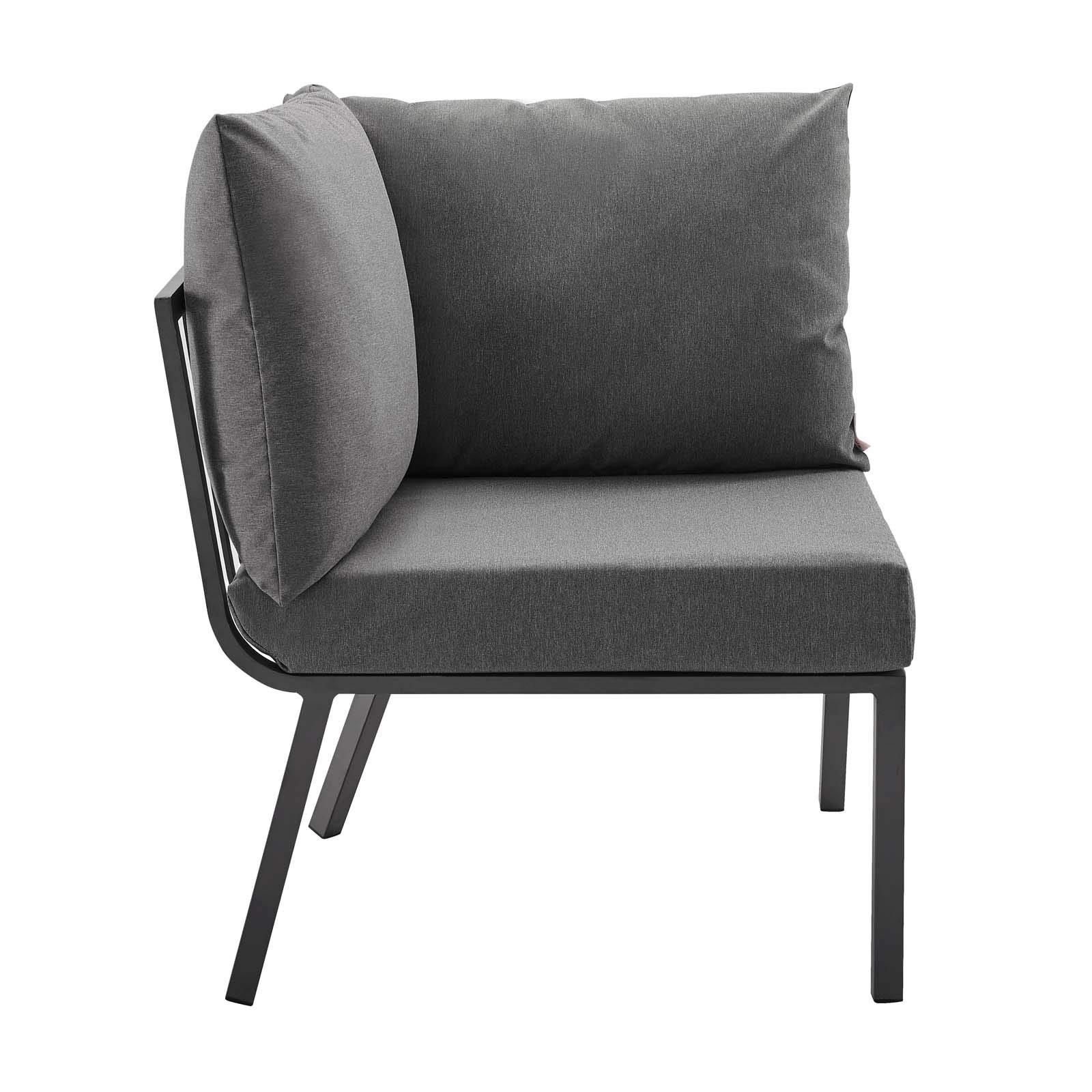 Modway Riverside 2-Piece Outdoor Patio Furniture Set - Gray Charcoal Wicker Chairs for Backyard, Poolside & Garden Relaxation