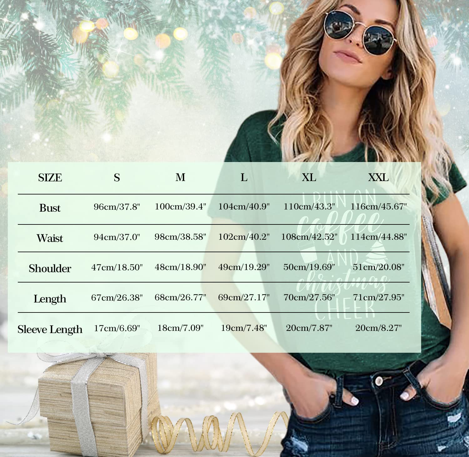 LUKYCILD Women's Christmas Shirts - Festive Holiday Tees for Teachers & Women | Perfect for Christmas Parties, Family Gatherings & Office Celebrations