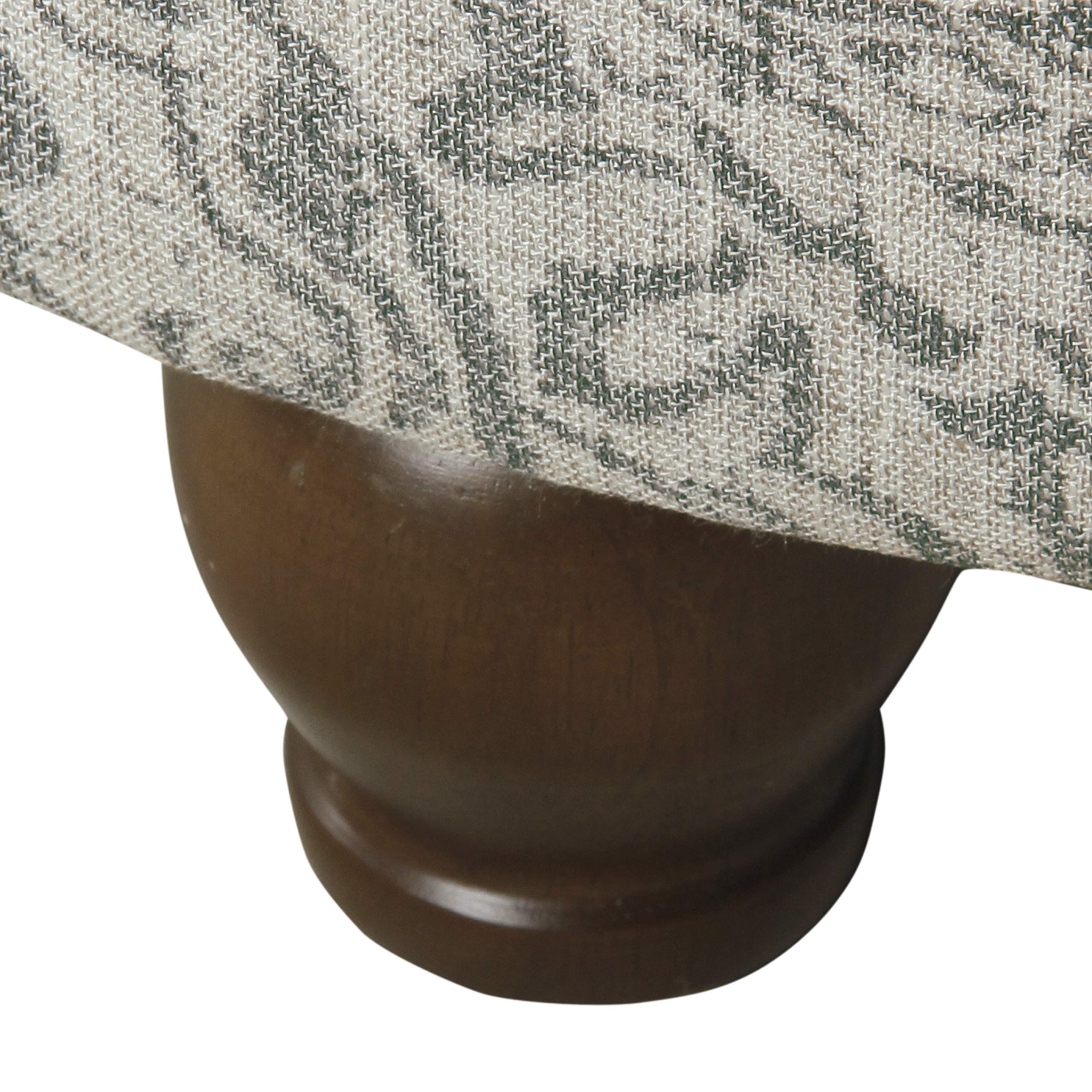 Homepop Round Upholstered Storage Ottoman - Gray Floral Fabric Footrest with Hidden Storage for Living Room & Bedroom | Perfect for Extra Seating & Home Organization