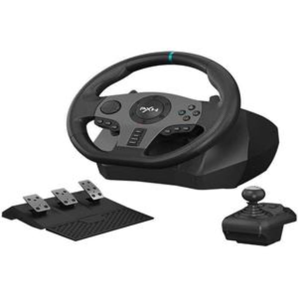 PXN V9 Racing Wheel - Compatible with PC, PS3, PS4, Xbox One, Xbox Series S/X & Nintendo Switch - Professional Gaming Steering Wheel for Realistic Racing Simulation - Perfect for Forza, Gran Turismo & F1 Games