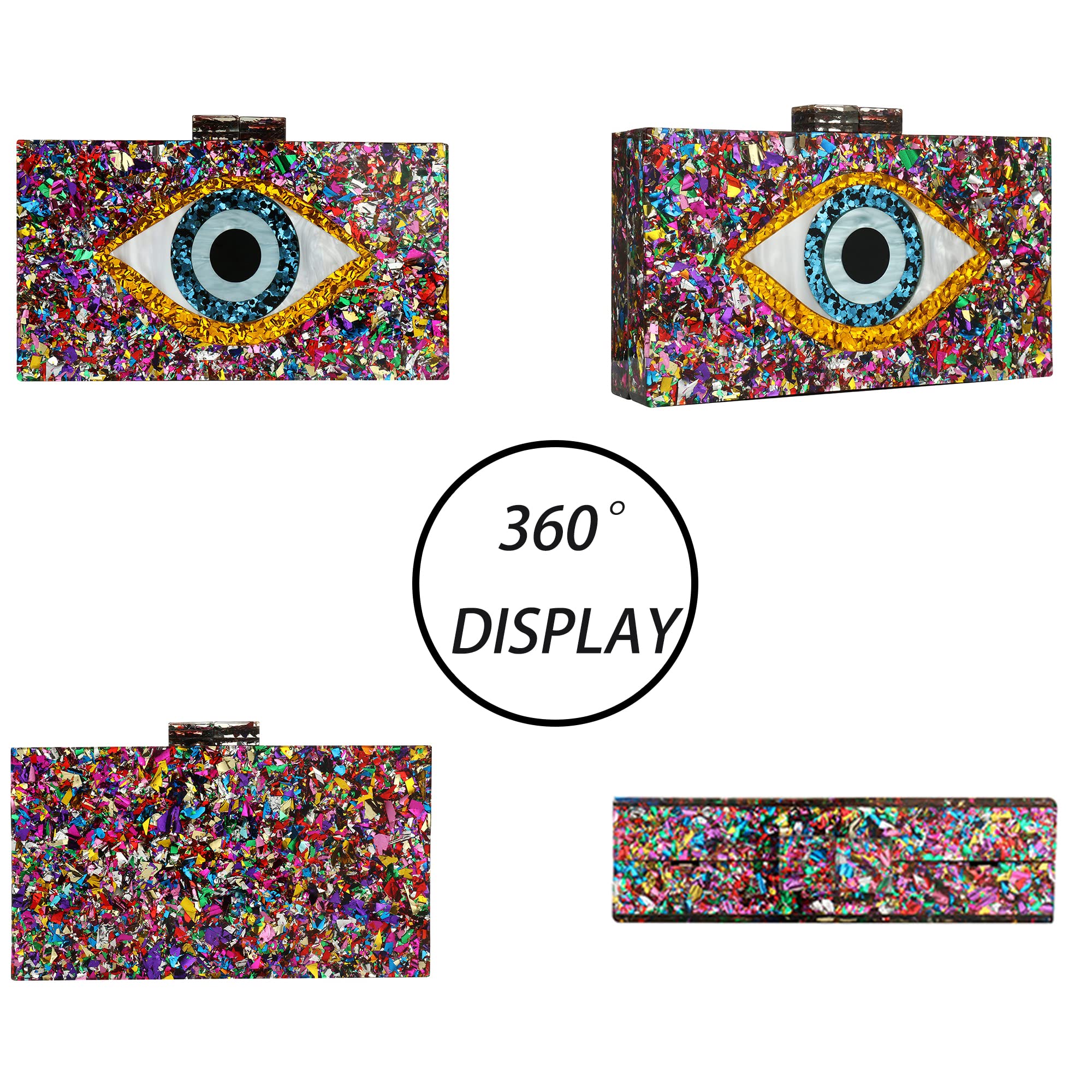 Elegant Acrylic Women's Clutches & Evening Bags - Multicolor Shoulder Crossbody Purse for Wedding, Prom, Party & Formal Occasions | Perfect for Cocktail Events, Date Nights & Special Celebrations