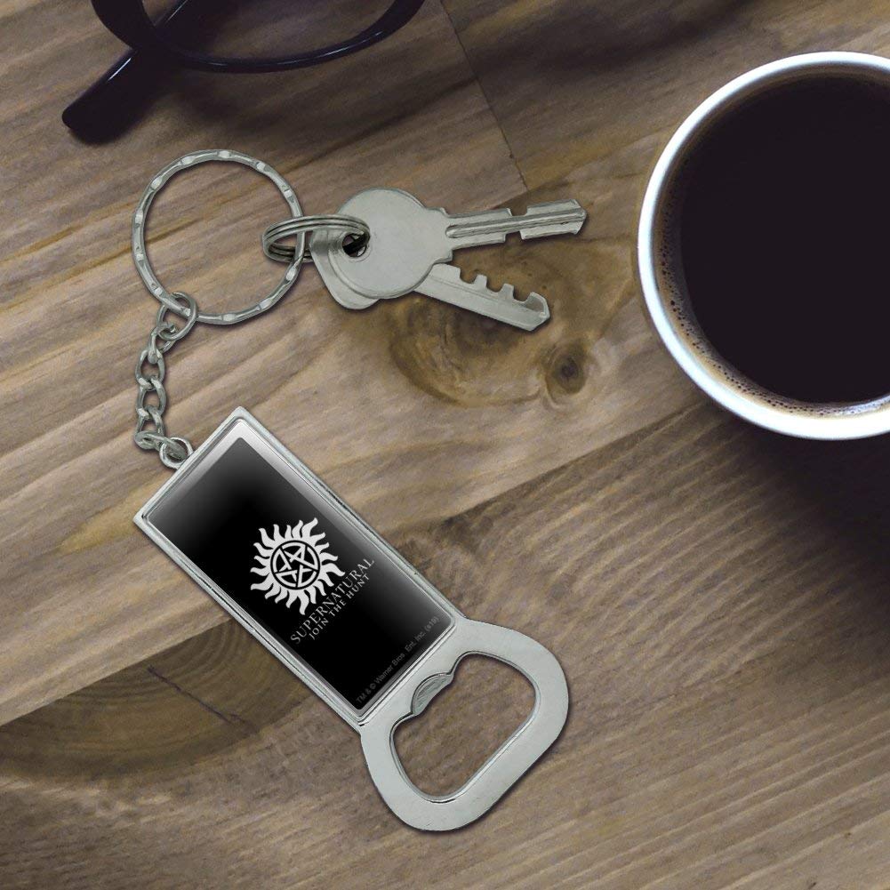 Supernatural Anti-Possession Symbol Keychain - Chrome Plated Metal Bottle Opener & Protective Amulet - Perfect for Fans, Collectors and Everyday Carry (EDC)