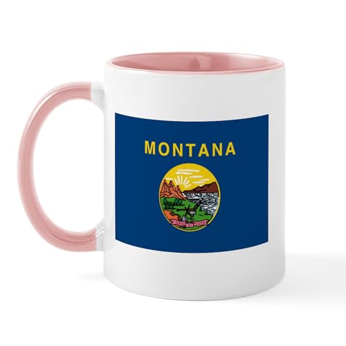 White/Pink Inside - Montana Flag Mug