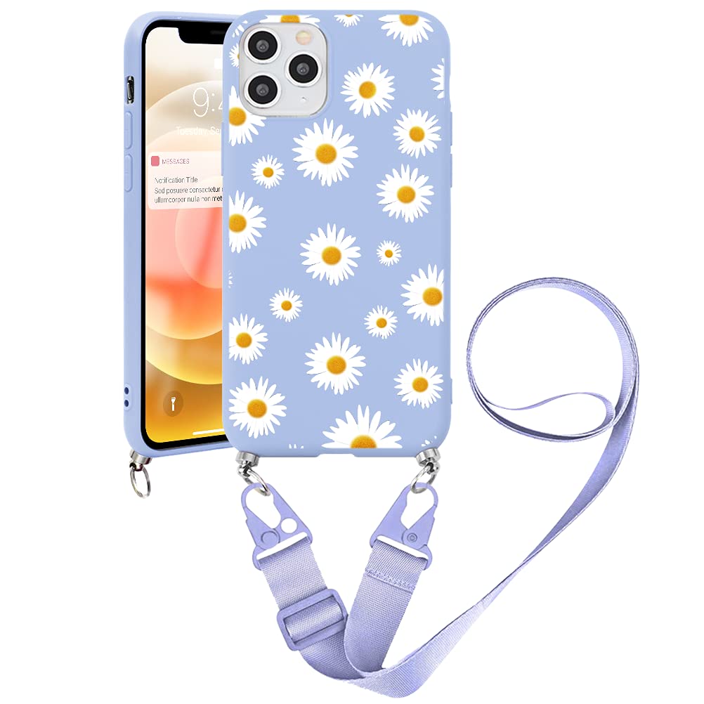 Eouine Crossbody Phone Case for iPhone 12 Pro Max (6.7 Inch) - Anti-Scratch Soft Silicone TPU with Adjustable 57in Neck Strap & Stylish Pattern - Perfect for Travel, Shopping, and Hands-Free Convenience