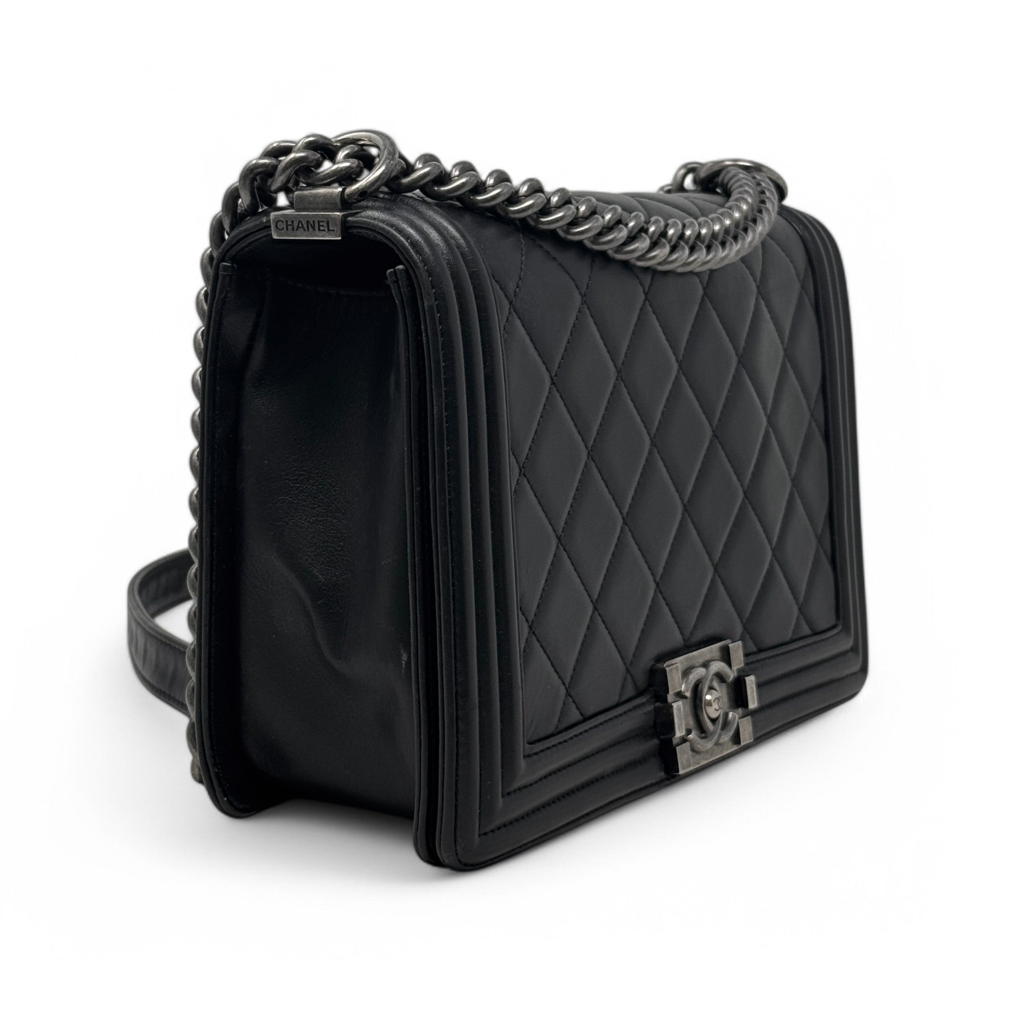 Chanel Black Large Boy Bag - Luxury Designer Handbag for Women | Perfect for Evening Events, Parties & Special Occasions