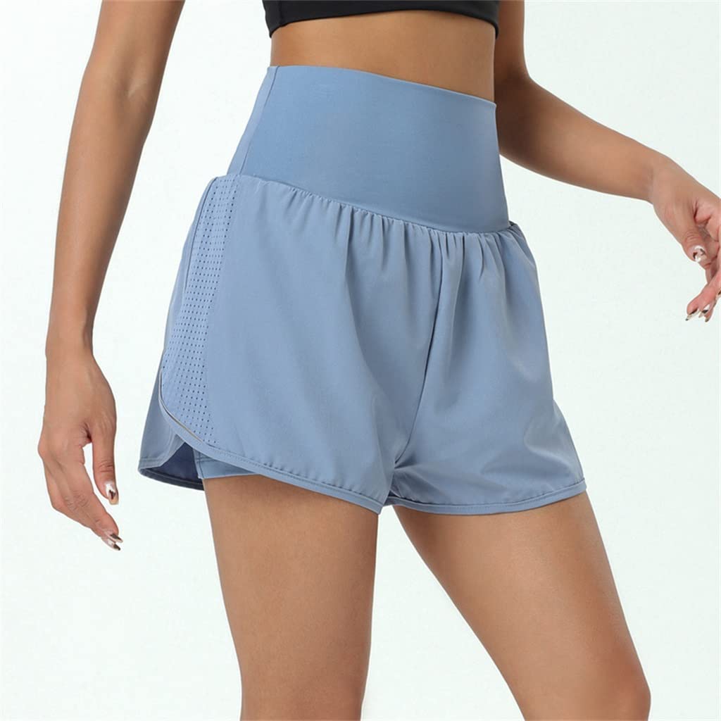 Women's High Waist Yoga Shorts with Pockets - Elastic Waist Athletic Skirt & Fitness Shorts for Tennis, Running & Gym Workouts (Color: A, Size: X-Large) - Perfect for Yoga, Pilates & Active Lifestyle