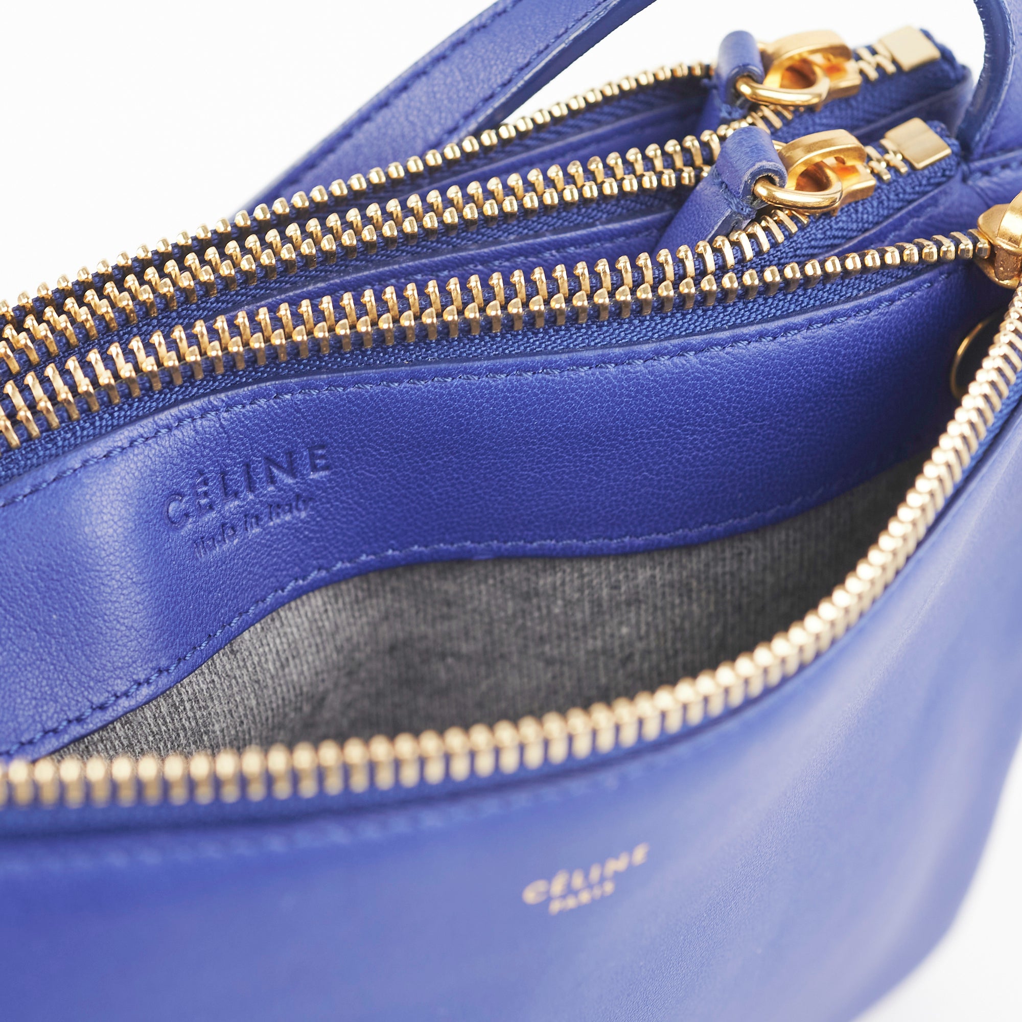Celine Trio Bag Blue Crossbody Leather Handbag for Women - Stylish & Lightweight Purse for Everyday Use, Travel & Date Night
