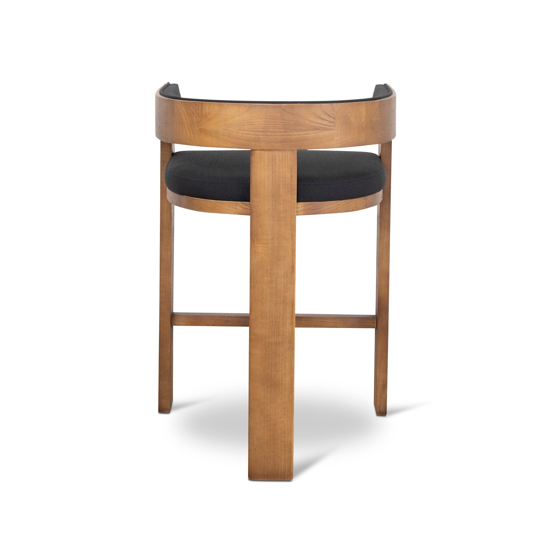Brown ELM Barstool with Black Finish - Modern Kitchen & Bar Counter Stool for Dining Room, Breakfast Nook, and Home Decor