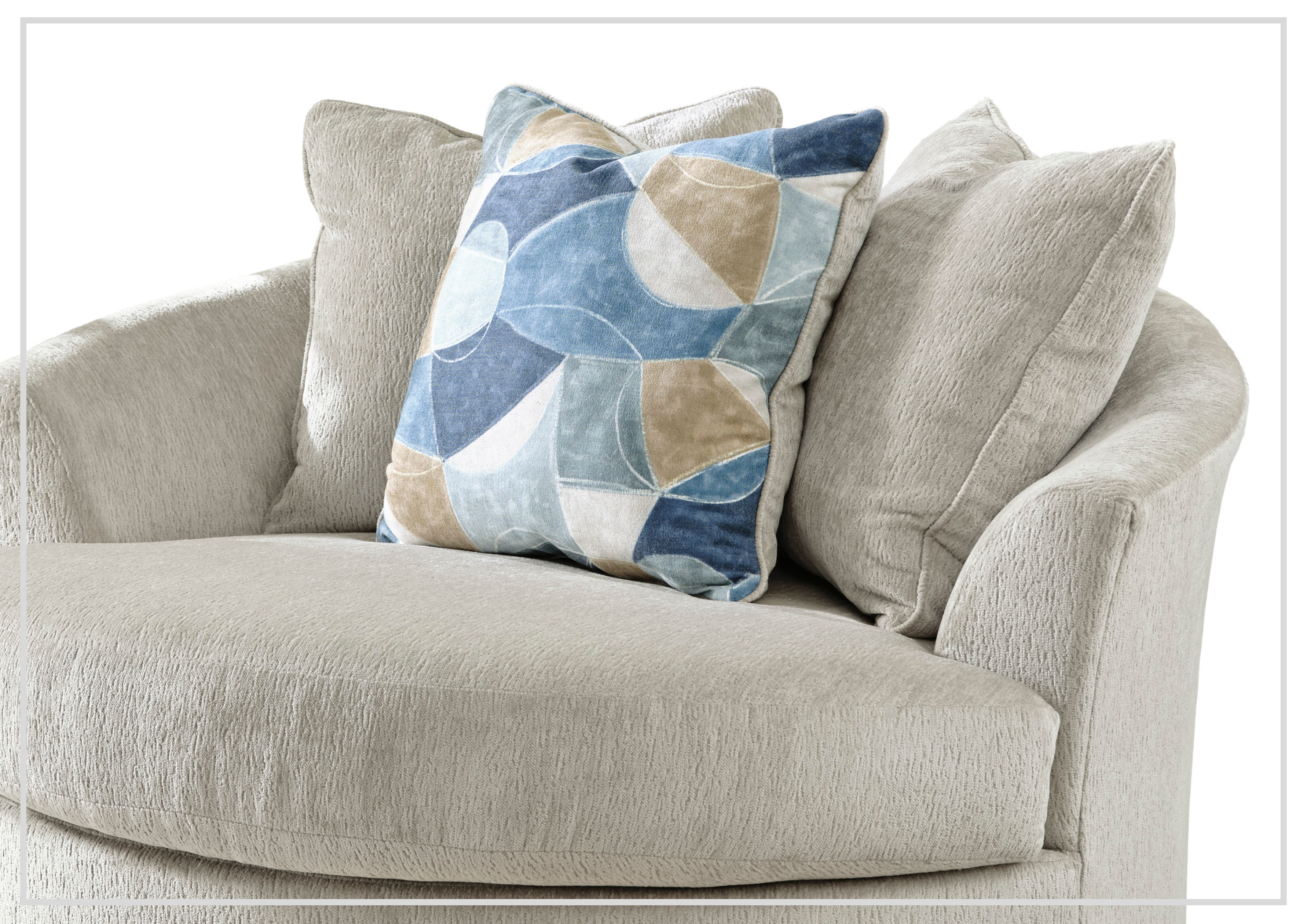 Gio Italia Home Maven Swivel Accent Chair - Modern Living Room Furniture with 360° Rotation, 2 Color Options (Gray & Beige) - Perfect for Small Spaces, Reading Nooks & Home Offices