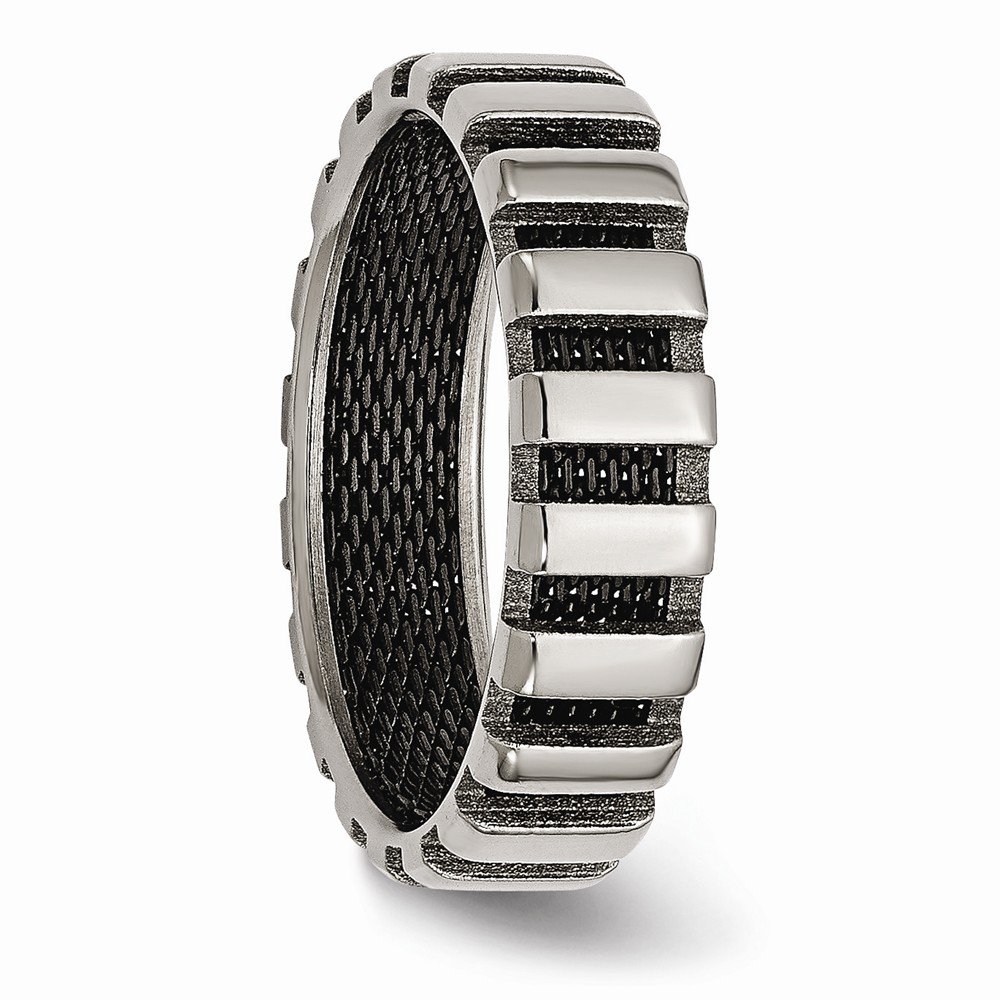 Titanium and Black IP-Plated 6mm Wedding Band Ring for Men - Durable, Comfort Fit, Hypoallergenic - Perfect for Engagement, Anniversary, and Everyday Wear