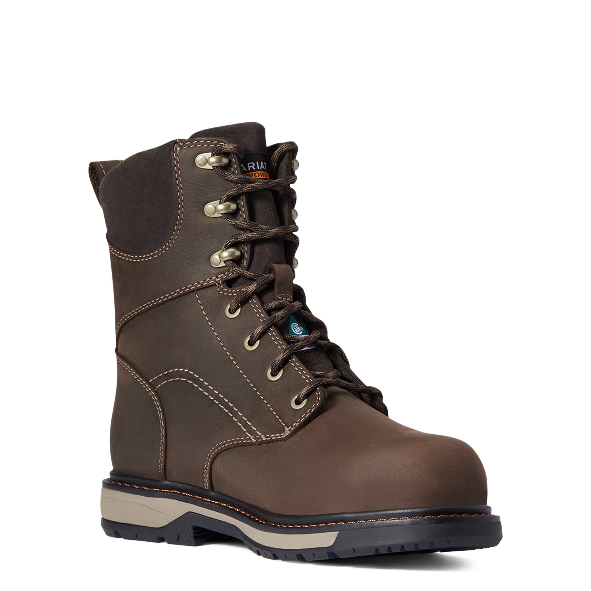 Riveter 8 Women's CSA Certified Glacier Grip Waterproof 400g Composite Toe Work Boots - Brown - Slip Resistant Safety Shoes for Construction, Warehouse & Outdoor Work