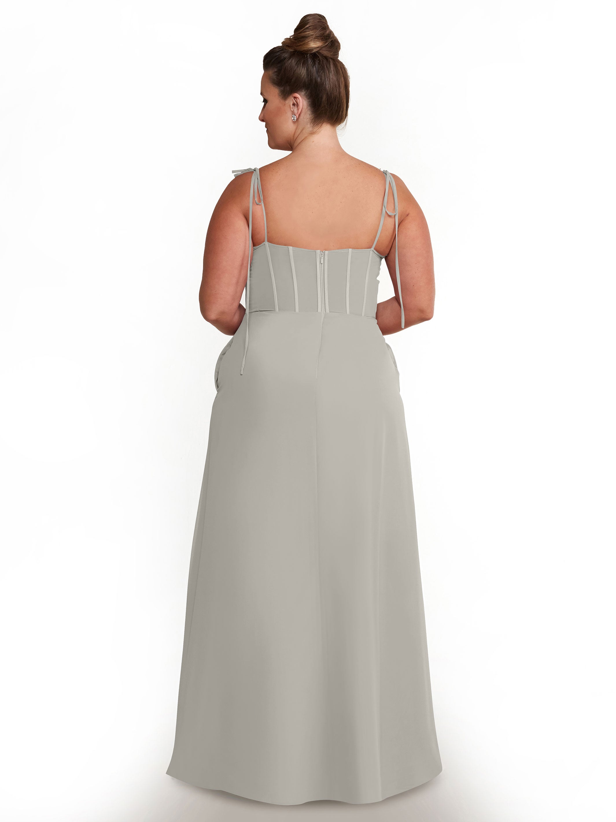 Elegant 80144 Chiffon A-Line Bridesmaid Dress with V-Neck & Spaghetti Straps - Perfect for Weddings, Formal Events & Special Occasions
