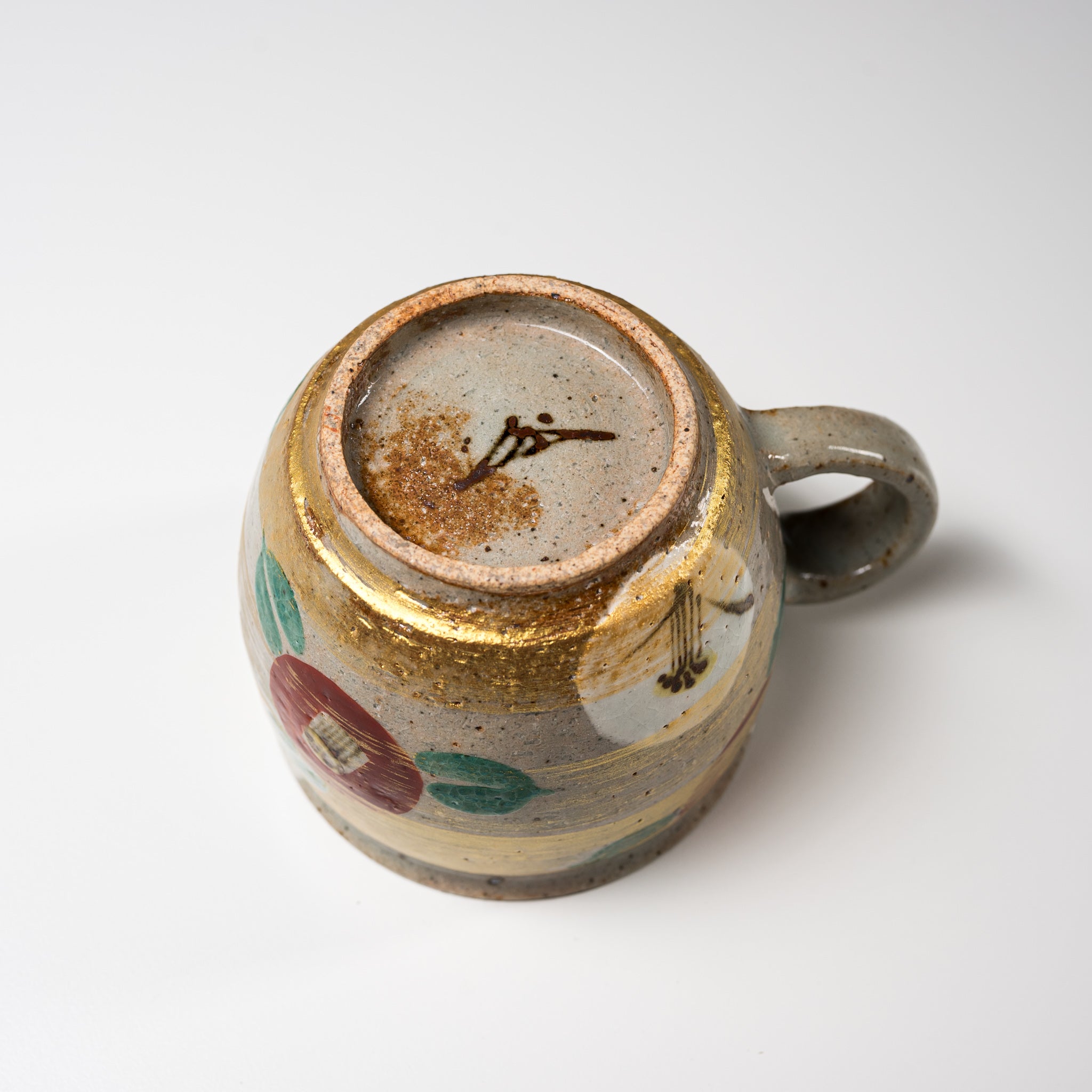 Zoho Kiln Ceramic Mug Cup - Kinsai Camellia Japanese Tea Cup | Handcrafted Pottery for Coffee, Tea & Hot Drinks | Perfect Gift for Tea Lovers & Home Decor