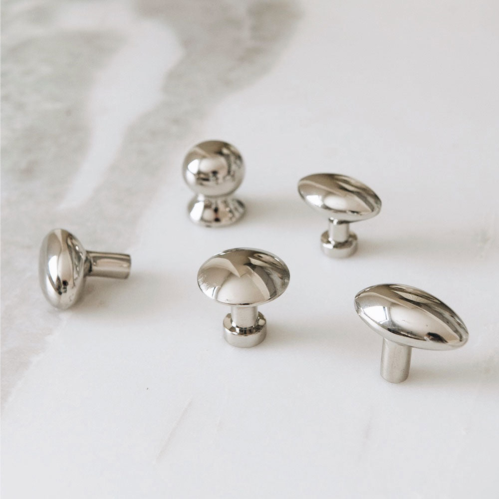 Roan Iris Polished Nickel Cabinet Knob - Elegant Hardware for Kitchen Cabinets, Dressers & Furniture (Set of 10) - Perfect for Home Renovation and DIY Projects