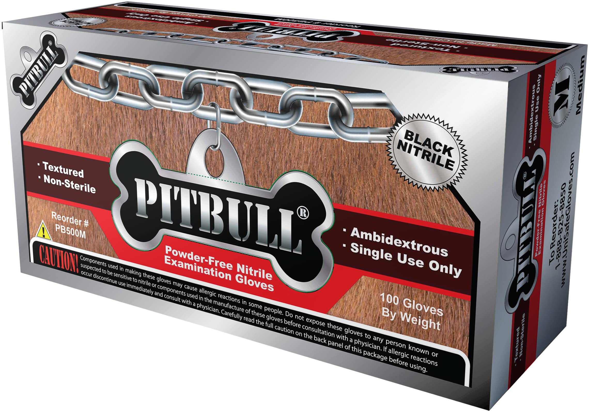 PITBULL Black Nitrile Exam Gloves - 6 Mil Disposable Gloves, Box of 1000 - Ideal for Medical, Dental, Tattoo & Food Service Use