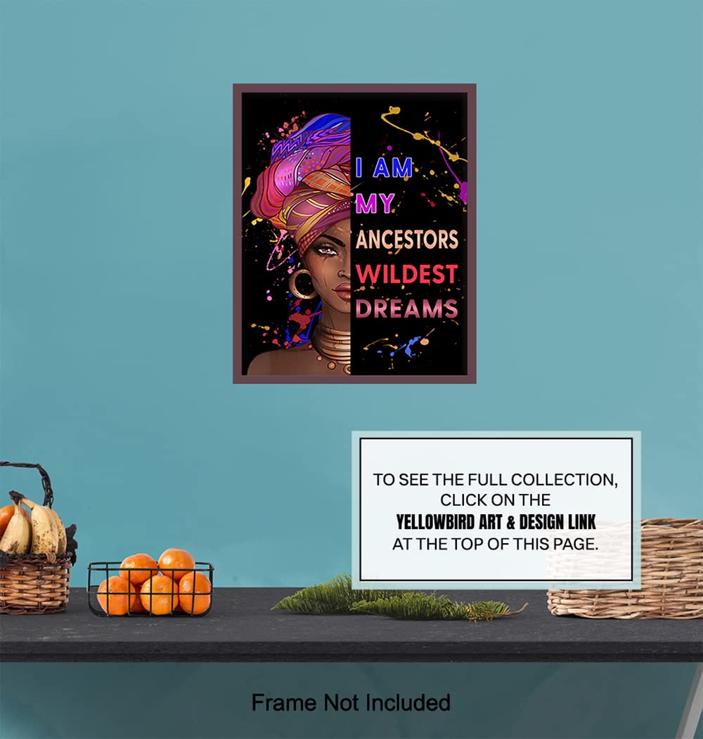 Black Art Wall Decor - Afro American Inspirational Quotes Poster for Bedroom & Office