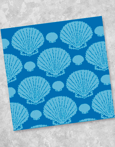 Premium Blue Scallop Shell Beverage Napkins - 40 Count - Elegant Coastal Party Decor for Beach Weddings, Summer BBQs & Nautical Themed Events